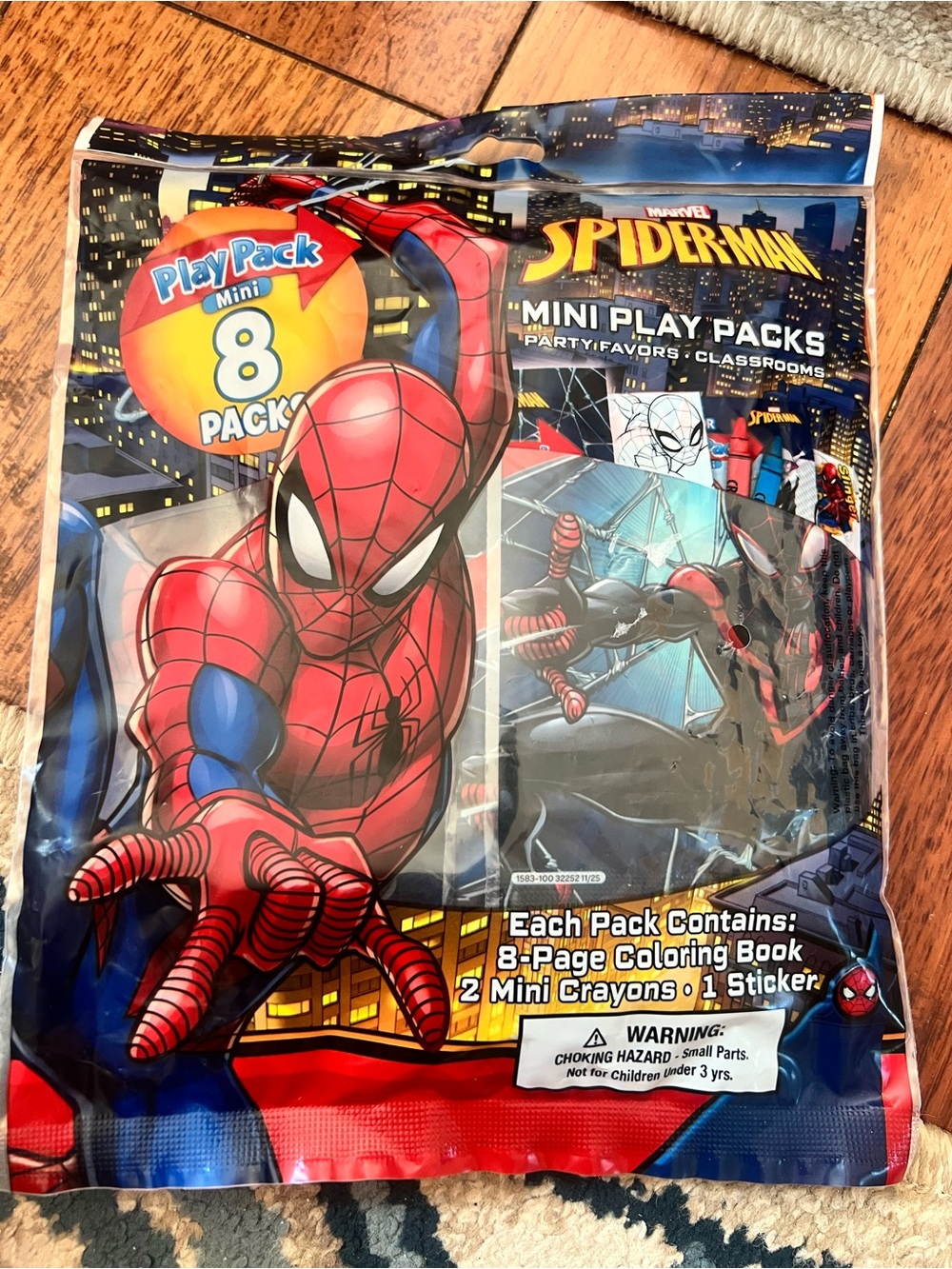 Spiderman Play Packs, Set of 8, NEW